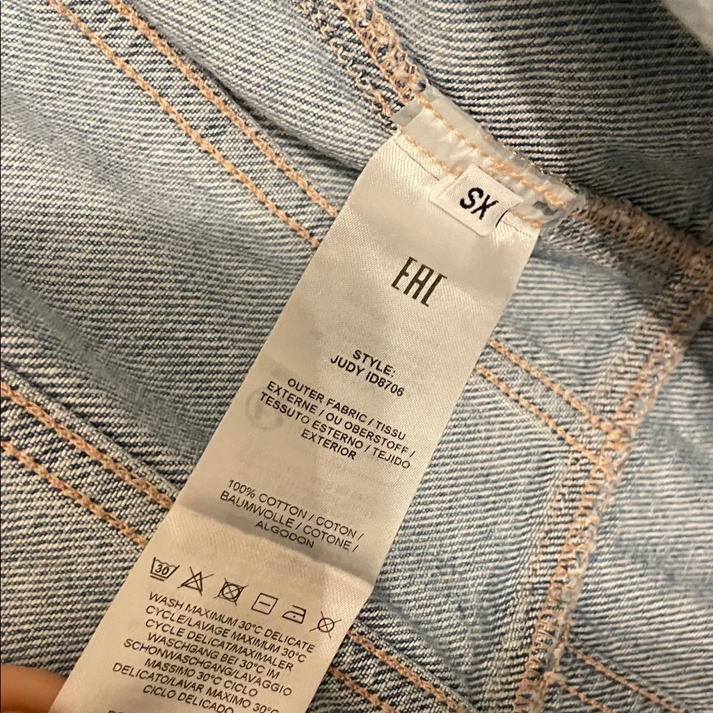 NWT Revolve Icon Denim Judy Mini Dress in Sky Denim Blue Women's Dress Size XS - Image 8