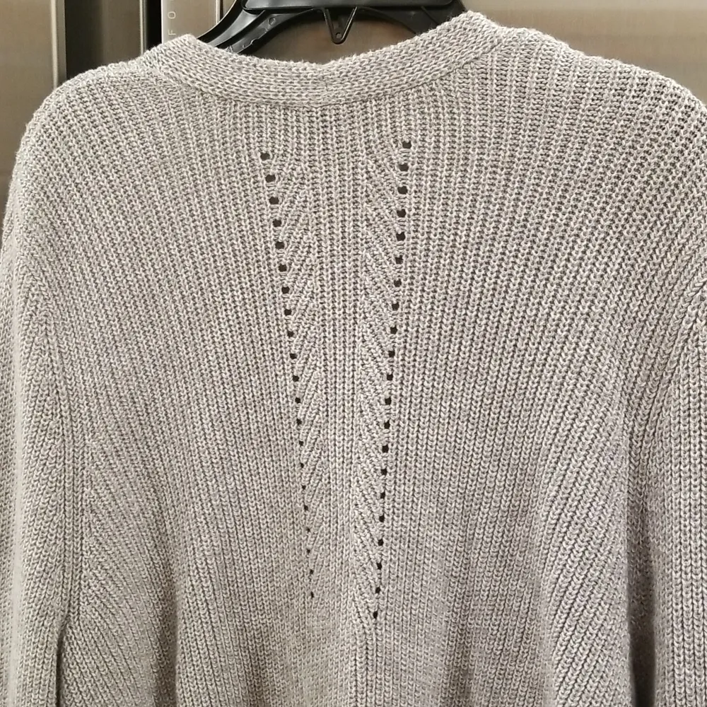 💕TALBOTS💕 Knit Open Front Long Lightweight Duster Cardigan ~ Grey Size 2XP - Image 4