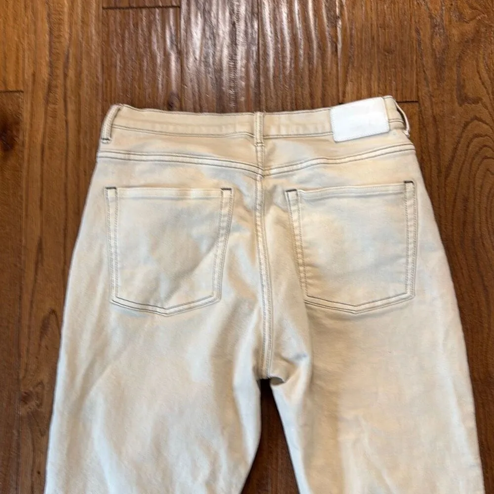 Everlane the cheeky Jean crop ecru black seaming size 30 short - Image 10