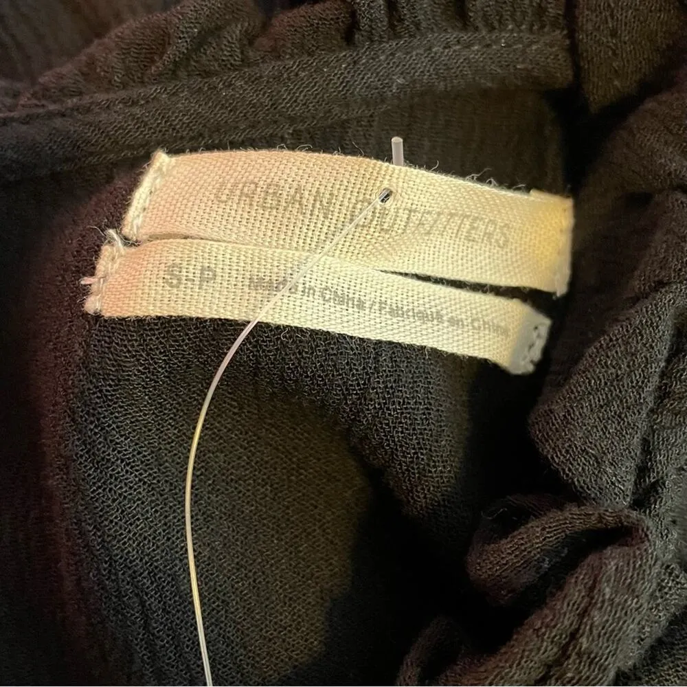 Urban Outfitters UO Gabby Black Ruffle High Neck Flowy Prairie Mini Dress S new - Image 14