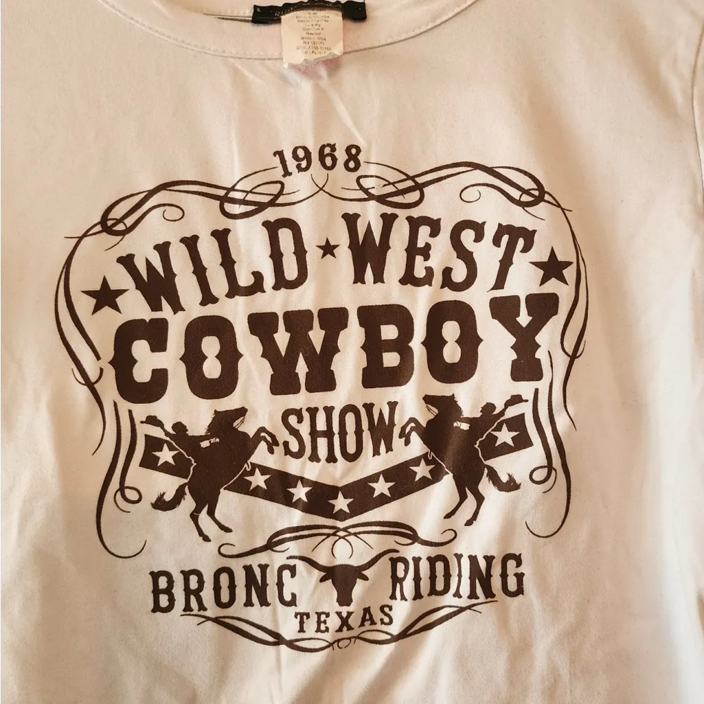 Ruby and lace white crop top western cowboy shirt size medium - Image 2