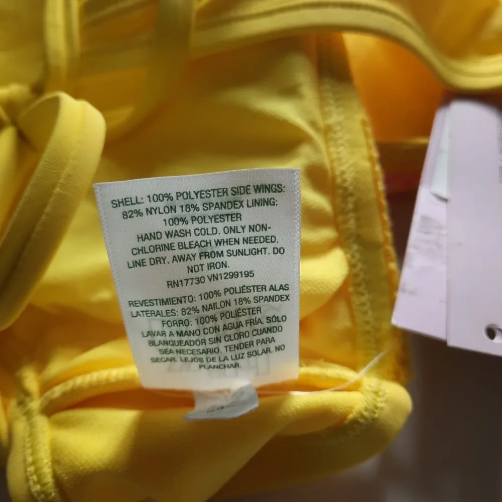 Wild Fable Swimsuit Top Women's Size Extra Large XL Yellow Pink Crochet Swimwear - Image 6