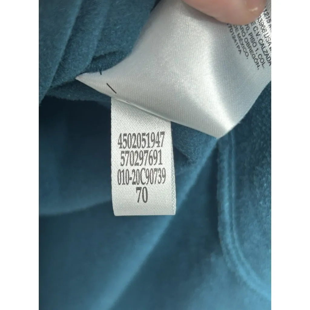 Chico's Size 3 Button Front Shirt XL 16/18 Teal Blue Butter Soft Faux Suede - Image 7