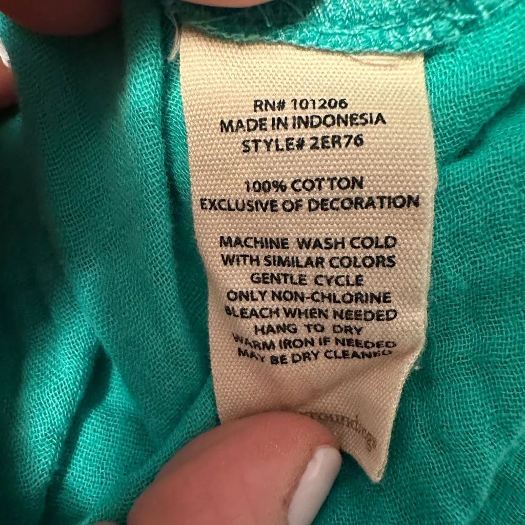 Soft Surroundings Aqua Beach Bound Gauze Pullover Small - Image 6