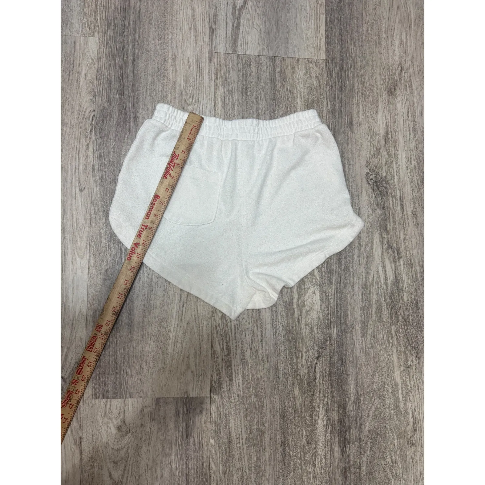 Free People Beach White Terry Cloth Dolphin Shorts XS TP‎ Elastic Waist Pocket - Image 6
