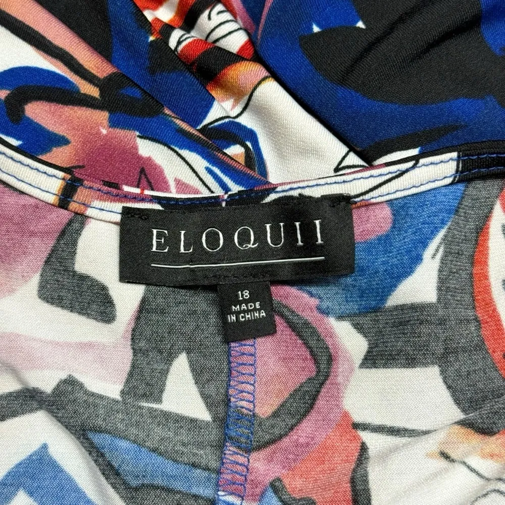 Eloquii Kimono Maxi Faux Wrap Dress Hawaiian Floral Long Sleeve Plus Size 18 - Image 12