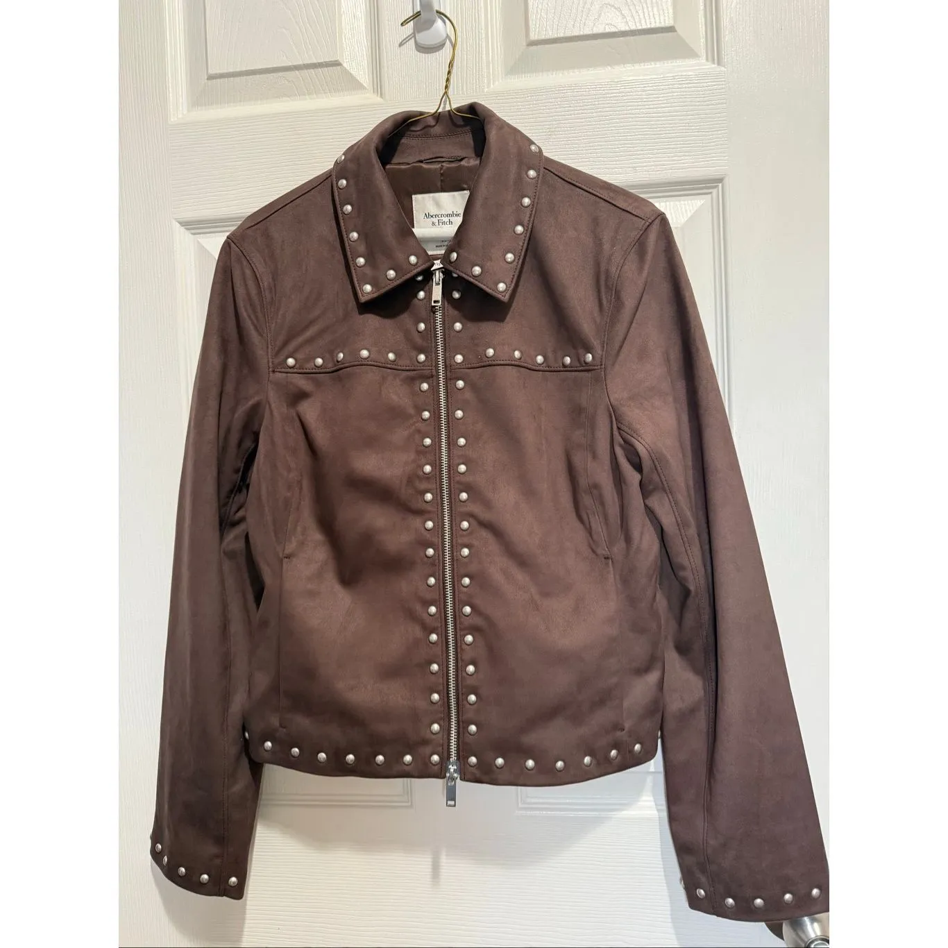 Abercrombie & Fitch vegan suade slim zip jacket M - Image 2