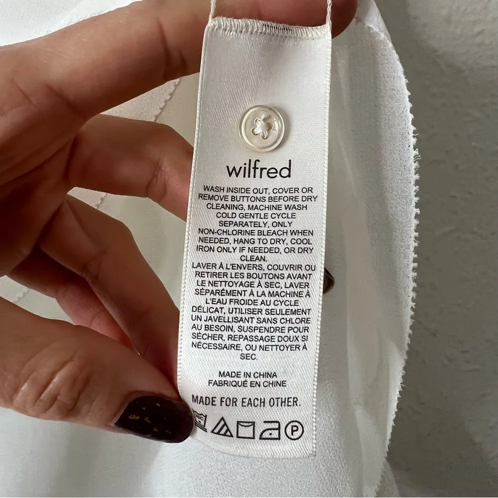 Aritzia Wilfred Valencia Blouse in White Size S Long Sleeve Chiffon - Image 12