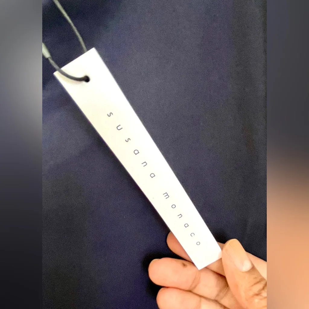 Susana Monaco Midnight Navy Slit Midi Dress Large NWT Evening Cocktail Party - Image 8