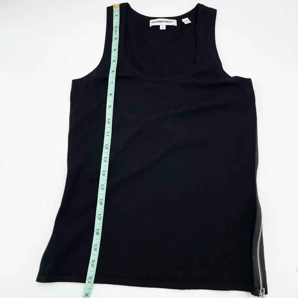 Kaufman Franco 021 Side Zipper Merino Wool Sleeveless Sweater Black Small Y2K - Image 9