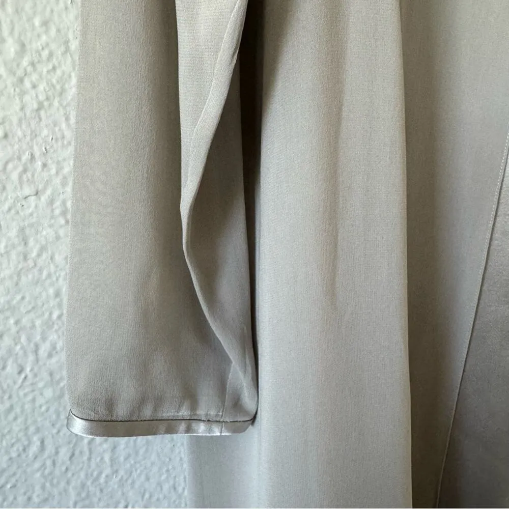 Kay Unger Silk Deep Champagne Taupe Cape Long Sleeved Evening Dress Size 12 - Image 7