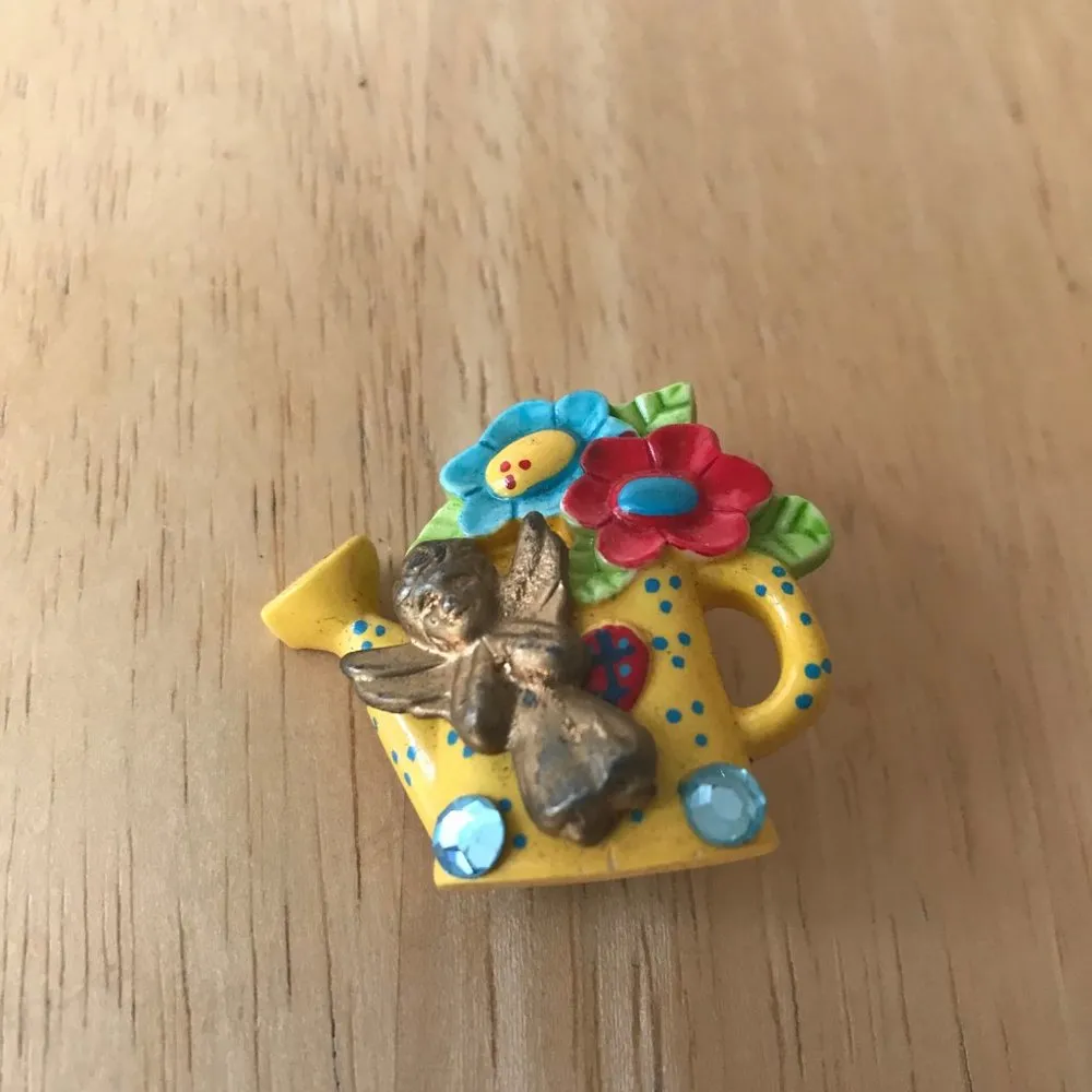 Gardening Angel Pin Brooch Flower Garden Handmade - Image 7