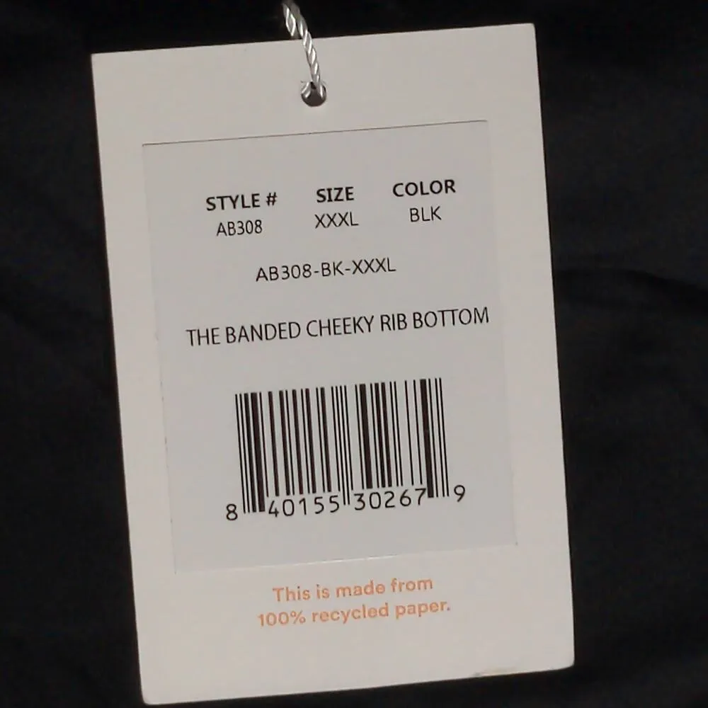 Andie Banded Cheeky Rib Bottoms Black Swimsuit Beach Resort Pool XXXL - Image 11