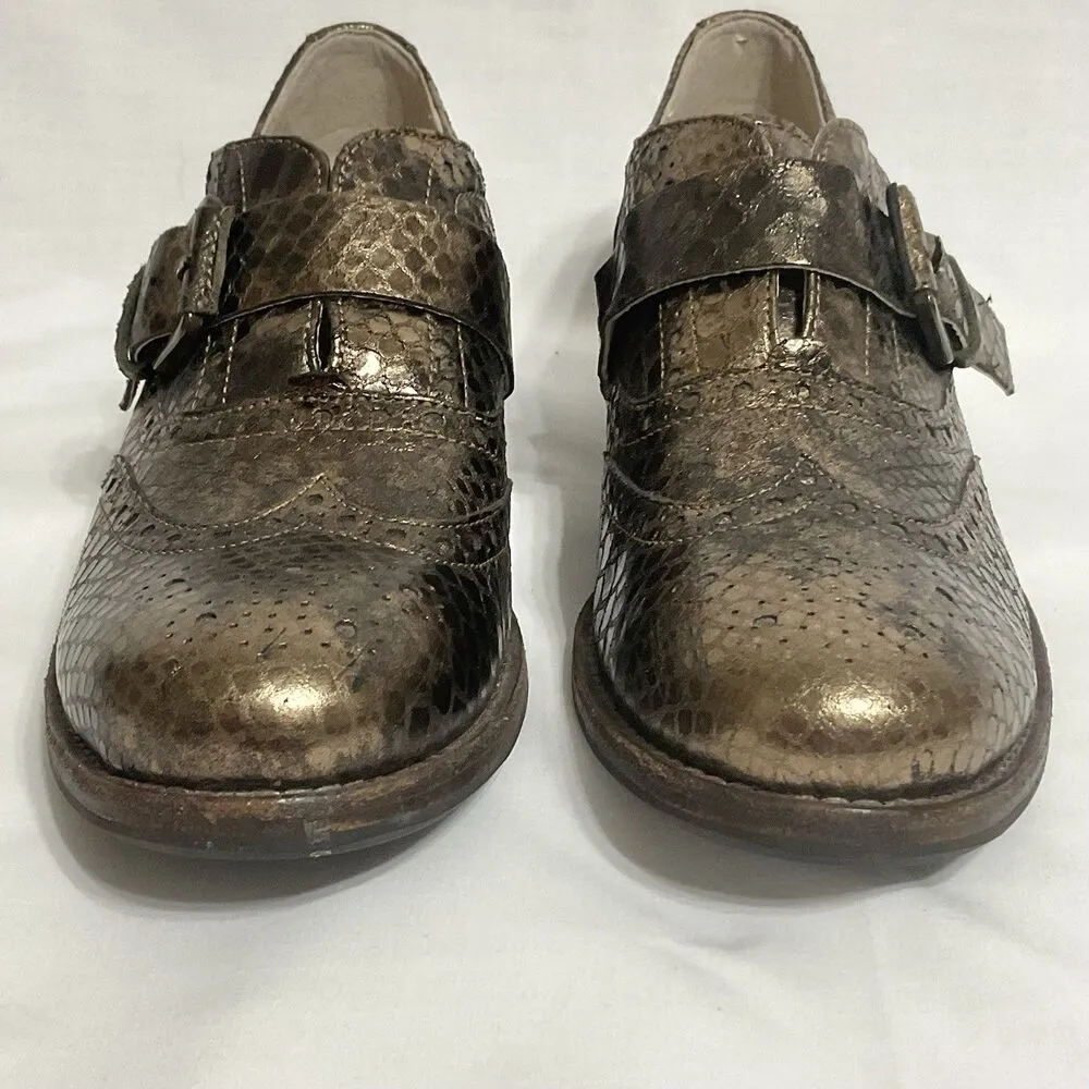 Clarks Tomina Mia Bronze Metallic Leather Wingtip Oxfords Womens Size 9.5M EU 41 - Image 2