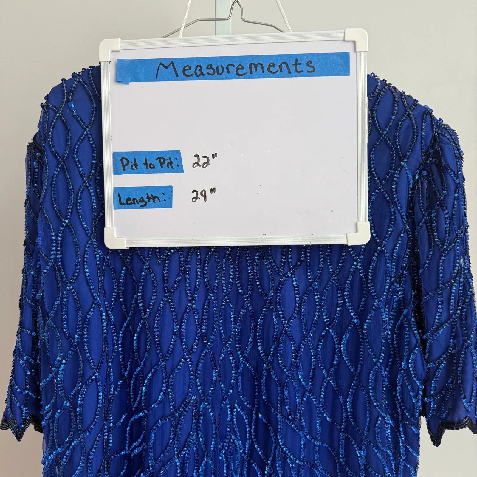 Vintage Laurence Kazar 2X Old Money Luxury Silk Beaded Sequin Party Blouse - Image 9