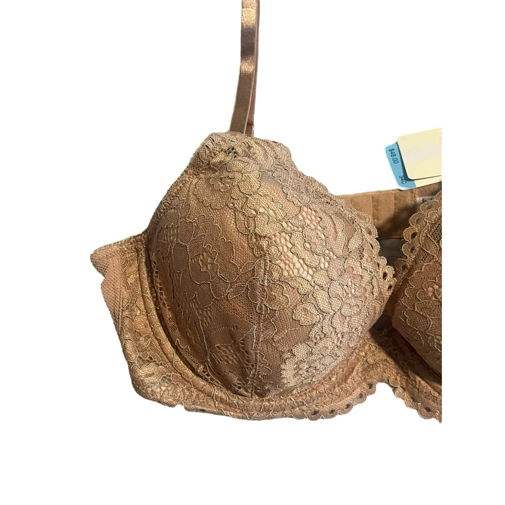 b.tempt'd by Wacoal Bra 34C Ciao Bella Plunge Contour Padded Underwire Lace NWT Tan Size undefined - Image 2