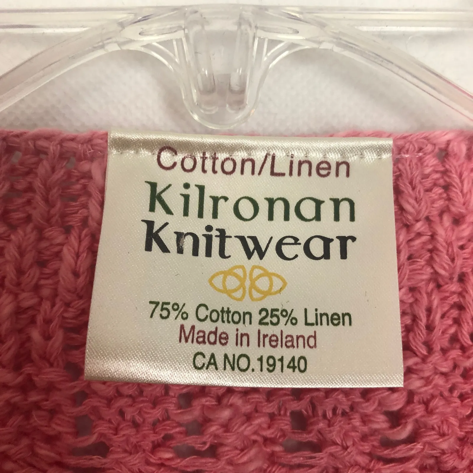 Kilronan Knitwear Linen Blend Button Front knit Cardigan Size Medium Pink - Image 2