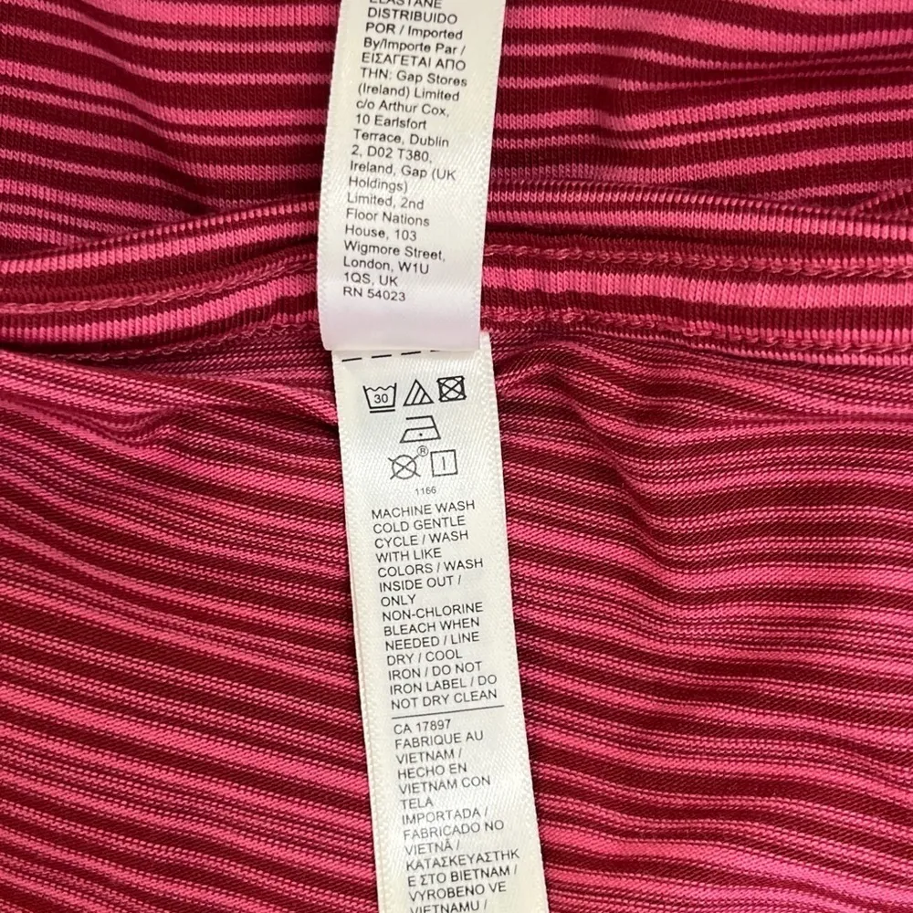 Athleta Cloudlight Stratus Long Sleeve Tee Pink Red Stripe Size M  EUC - Image 6