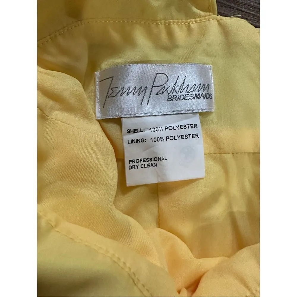 NEW Jenny Packham Lux Chiffon Halter Bridesmaid Gown with Beaded Trim Lemon Drop Yellow Size 10 - Image 4