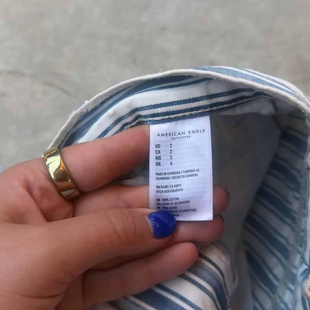 American Eagle Mom Short Striped Blue White Size 2 - Image 8