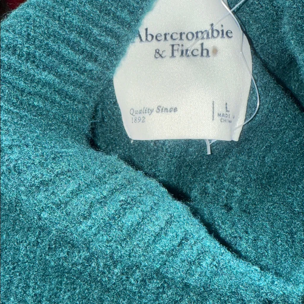 NWOT Abercrombie & Fitch Emerald Green Mock Neck  Sweater Knit Dress LLarge - Image 8