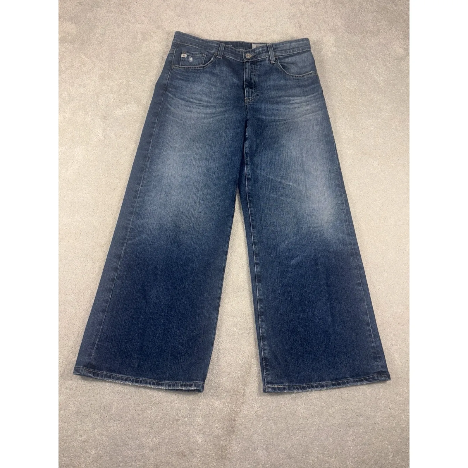 ag adriano goldschmied jeans saige wide leg crop mid rise 29 - Image 2