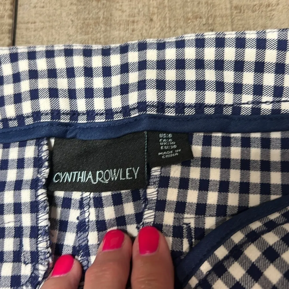 Cynthia Rowley checkered plaid gingham high rise ankle pants - Image 5