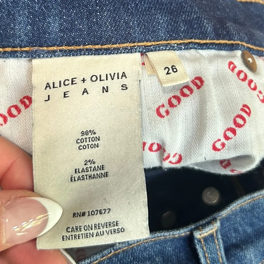 Alice + Olivia Good High-rise Exposed-button fly Skinny Jeans In Glow Up Sz 26 - Image 10