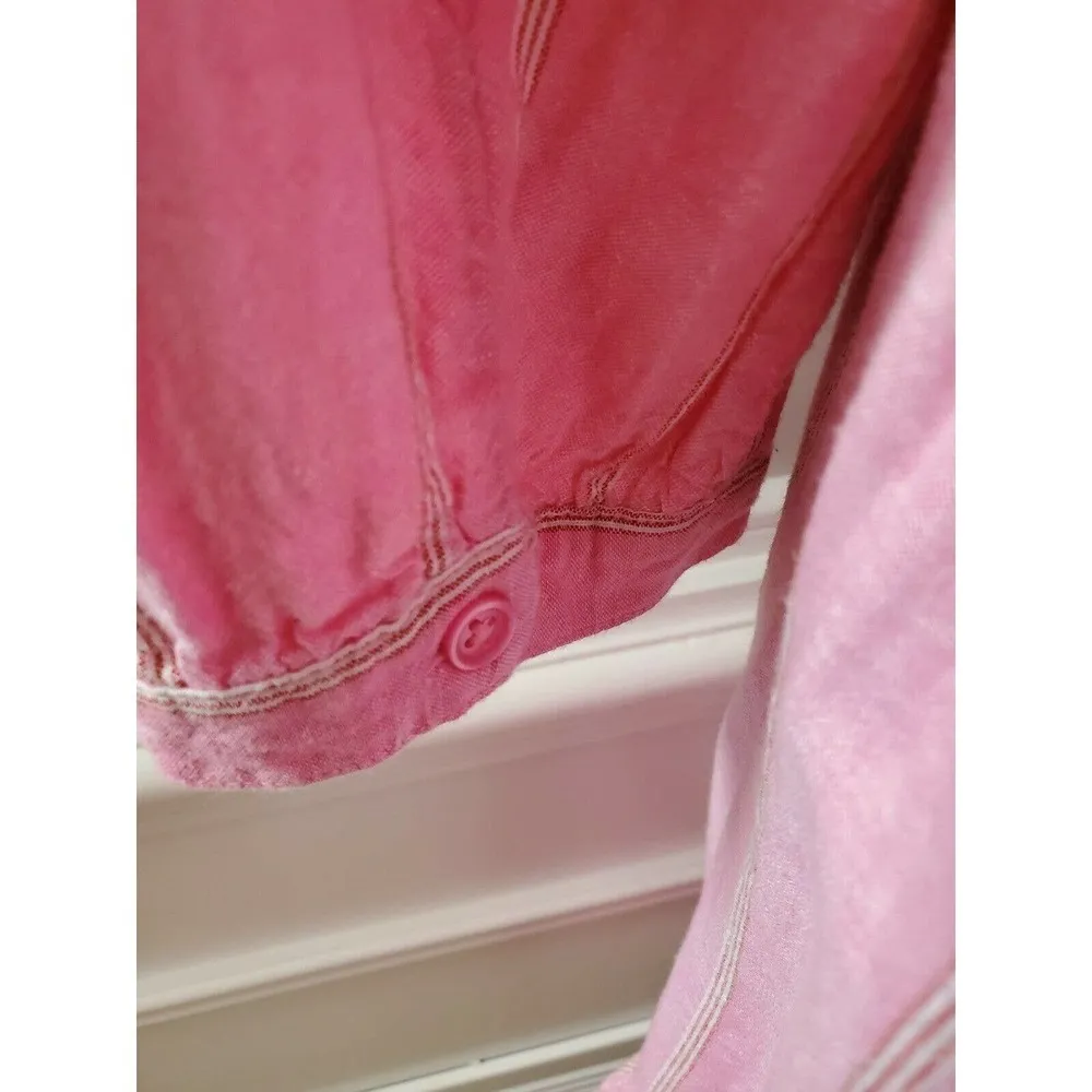Old Navy Women's Pink Rayon & Cotton V-Neck Long Sleeve Knee Length Dress Size M - Image 8