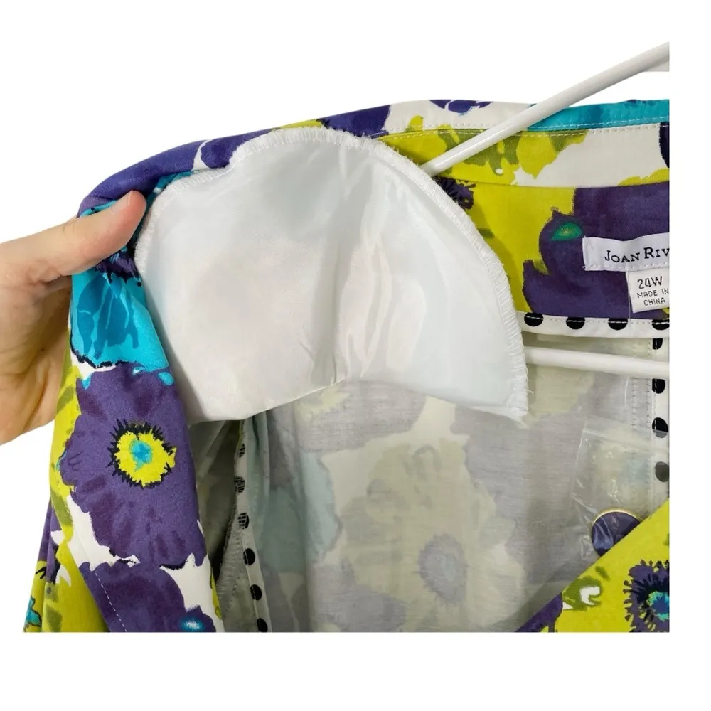 NEW JOAN RIVERS Floral Blazer Jacket Purple Size 24W - Image 6