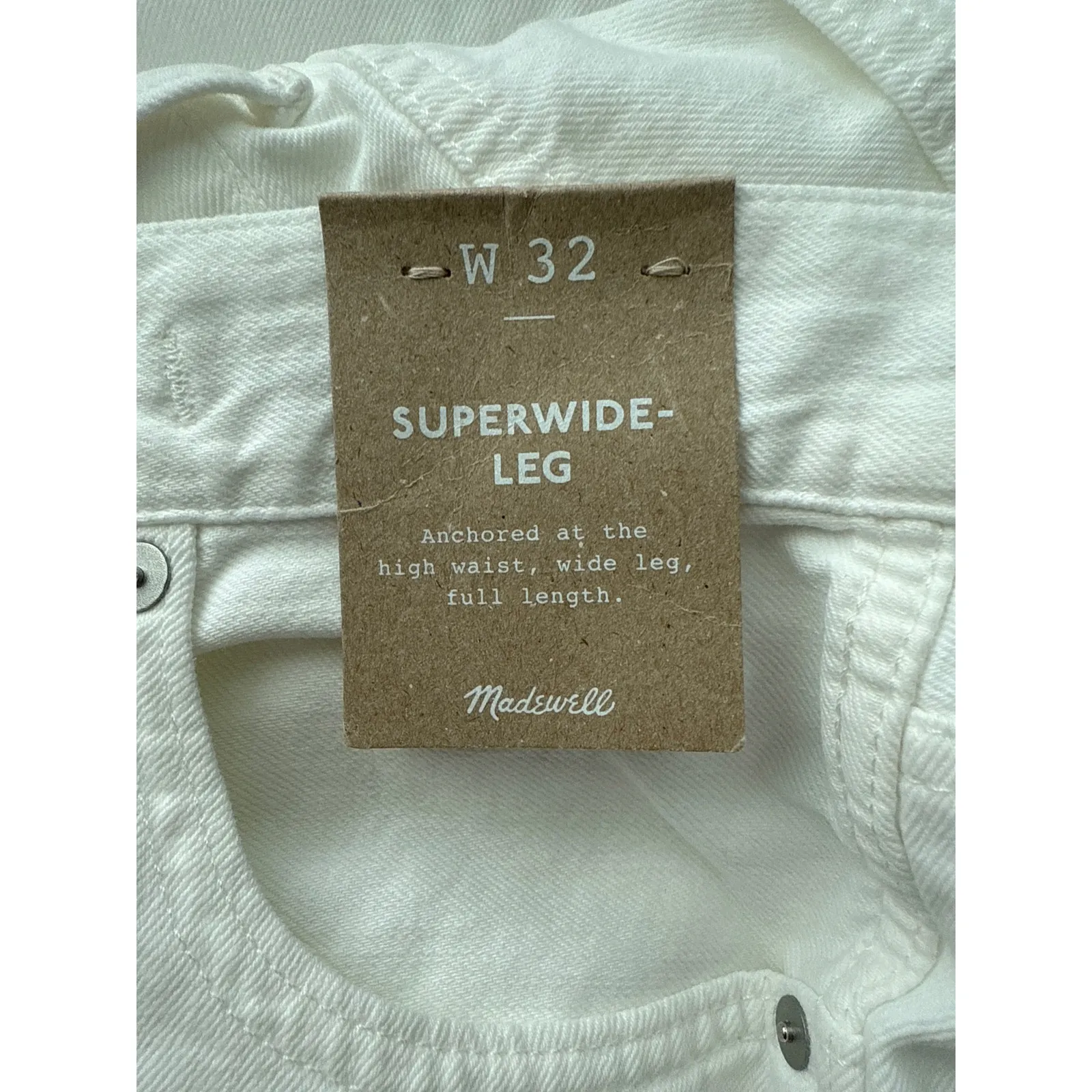 Madewell Superwide-Leg Jeans: Airy Denim Edition‎ in Tile White Size 32 - Image 13