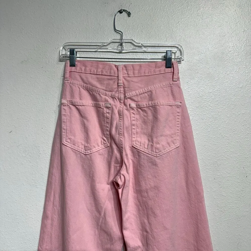 Just Black Denim Pink High Rise Wide Leg Jeans Sz 24 - Image 9