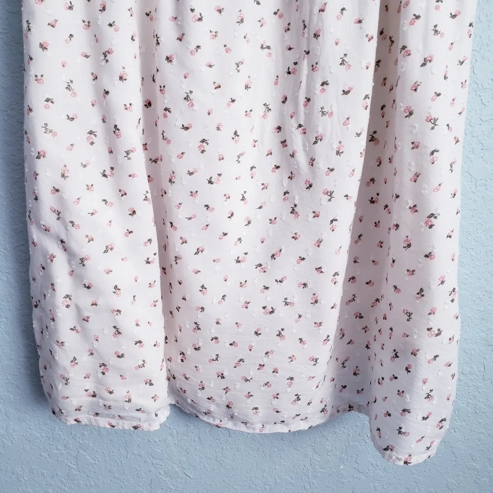 Billabong Cream And Pink Ditzy Floral Off Shoulder Dress - Image 3