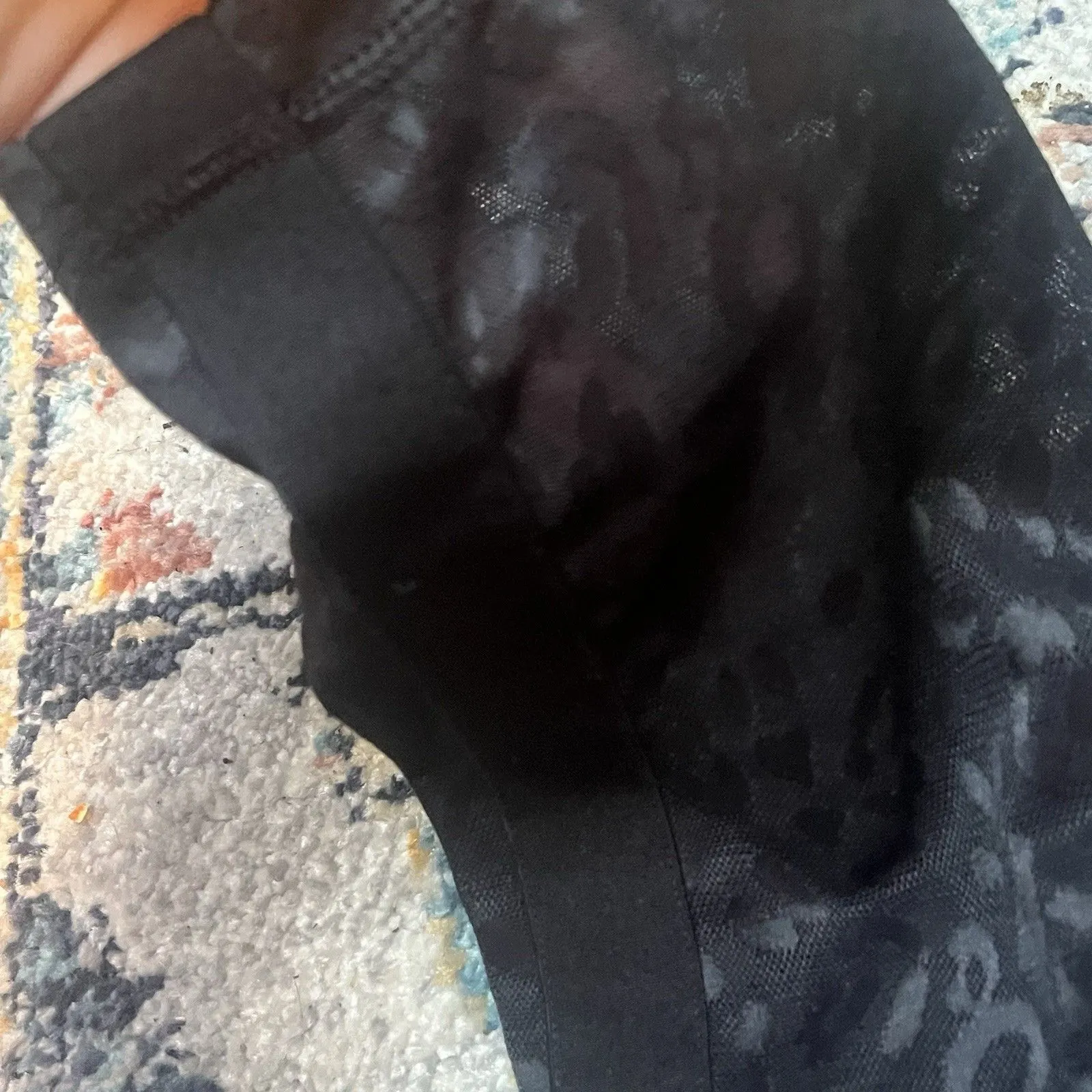 Victorias Secret Womens Yoga Leggings Black Mesh Sheer Integrated Bottoms XL - Image 3