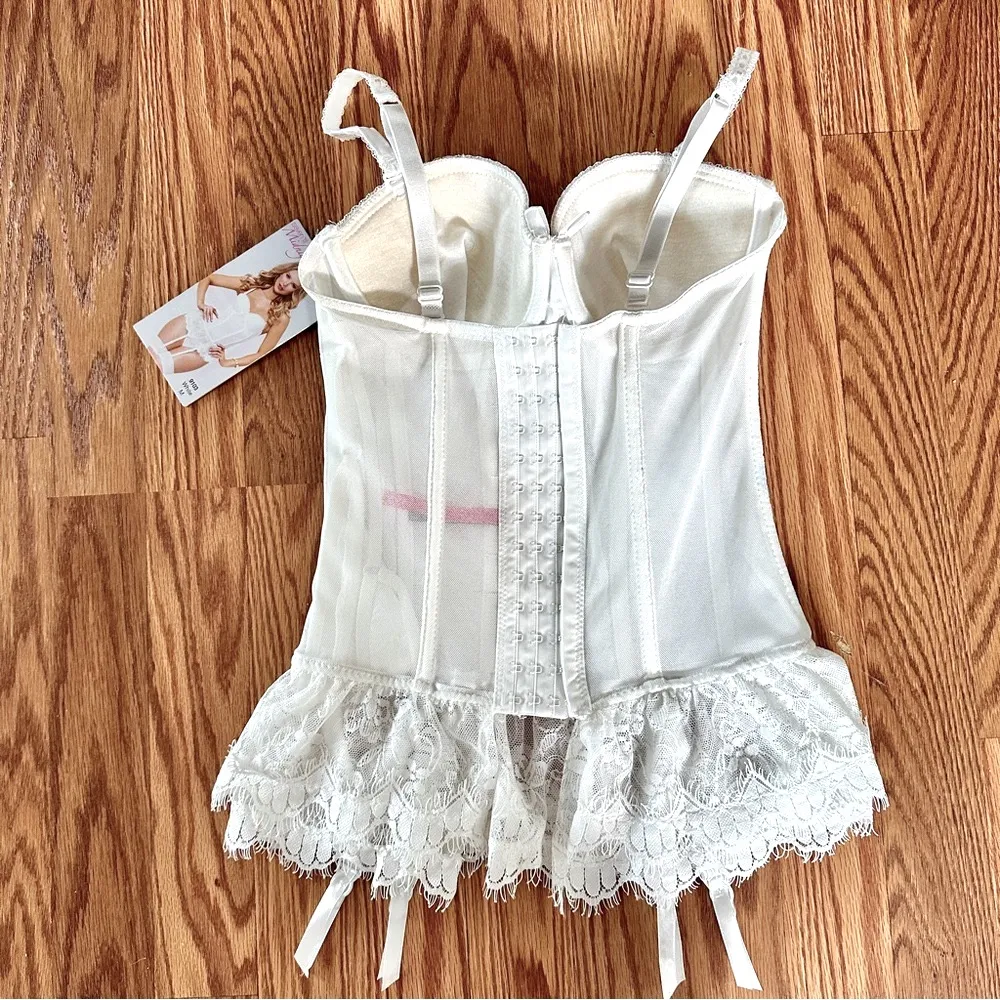 Seven ’til Midnight Lace Bustier & Thong Set White Size Medium - Image 6