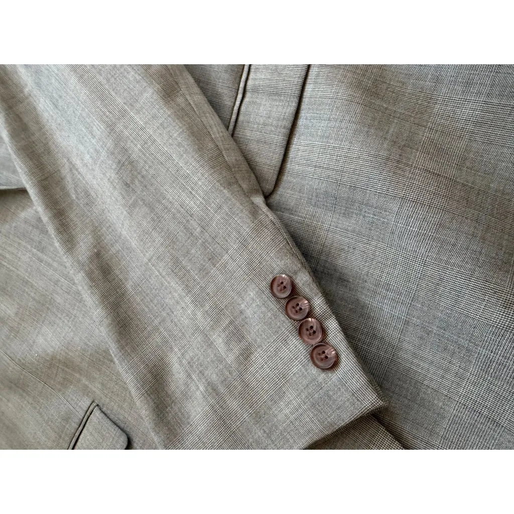 RALPH LAUREN Light Brown Plaid Blazer Jacket Size 46XL - Image 2