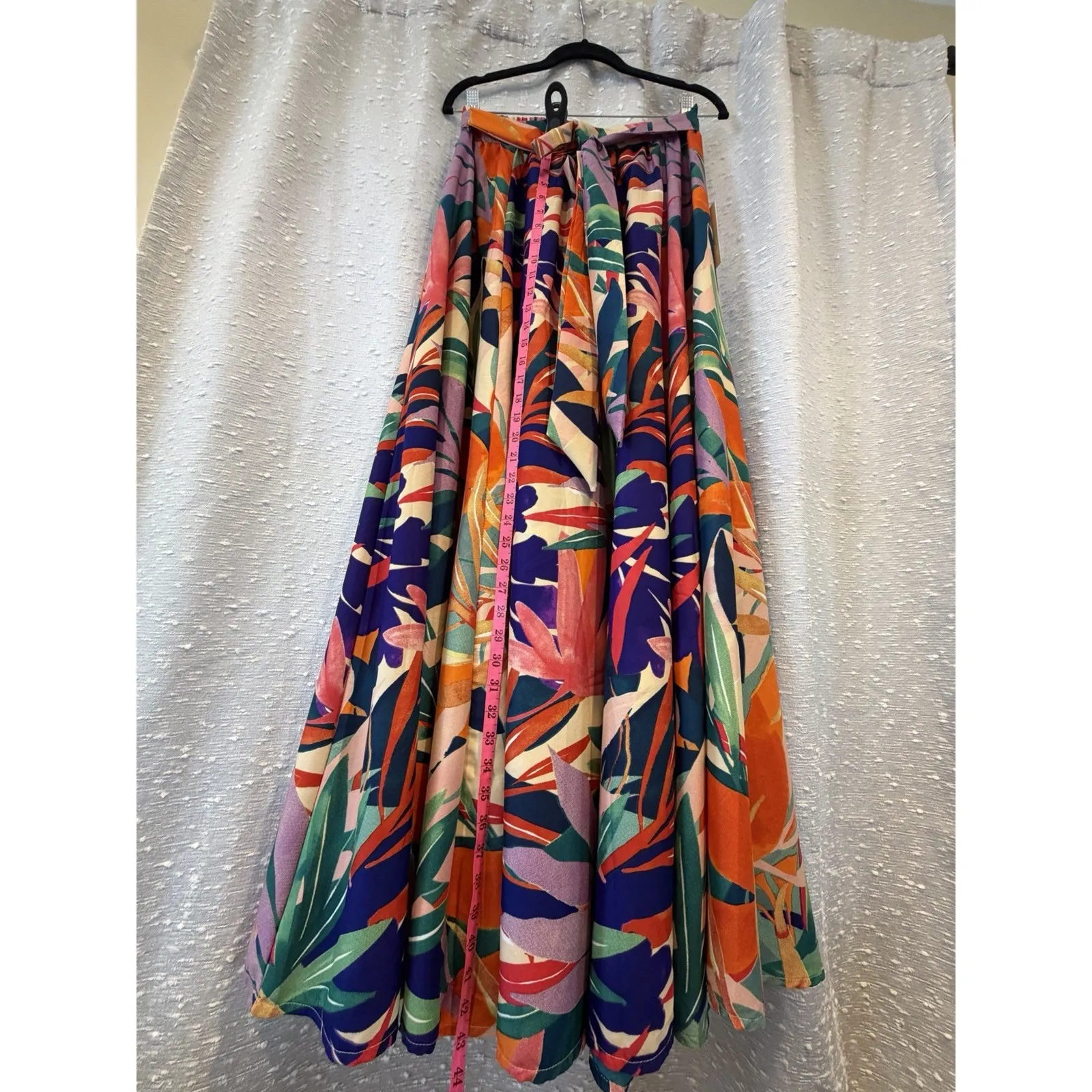 Nwt Moon Orchid Tropical Colors Stretch Waist Bow Women'S M Colorful Maxi Skirt Size 8 - Image 5