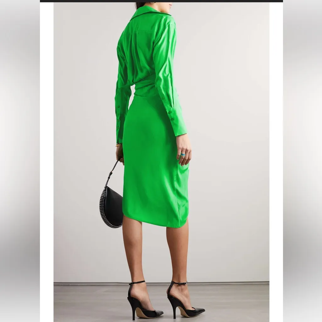 NWT Gauge81 Puno Silk Midi Dress Jungle Green Size Small - Image 2