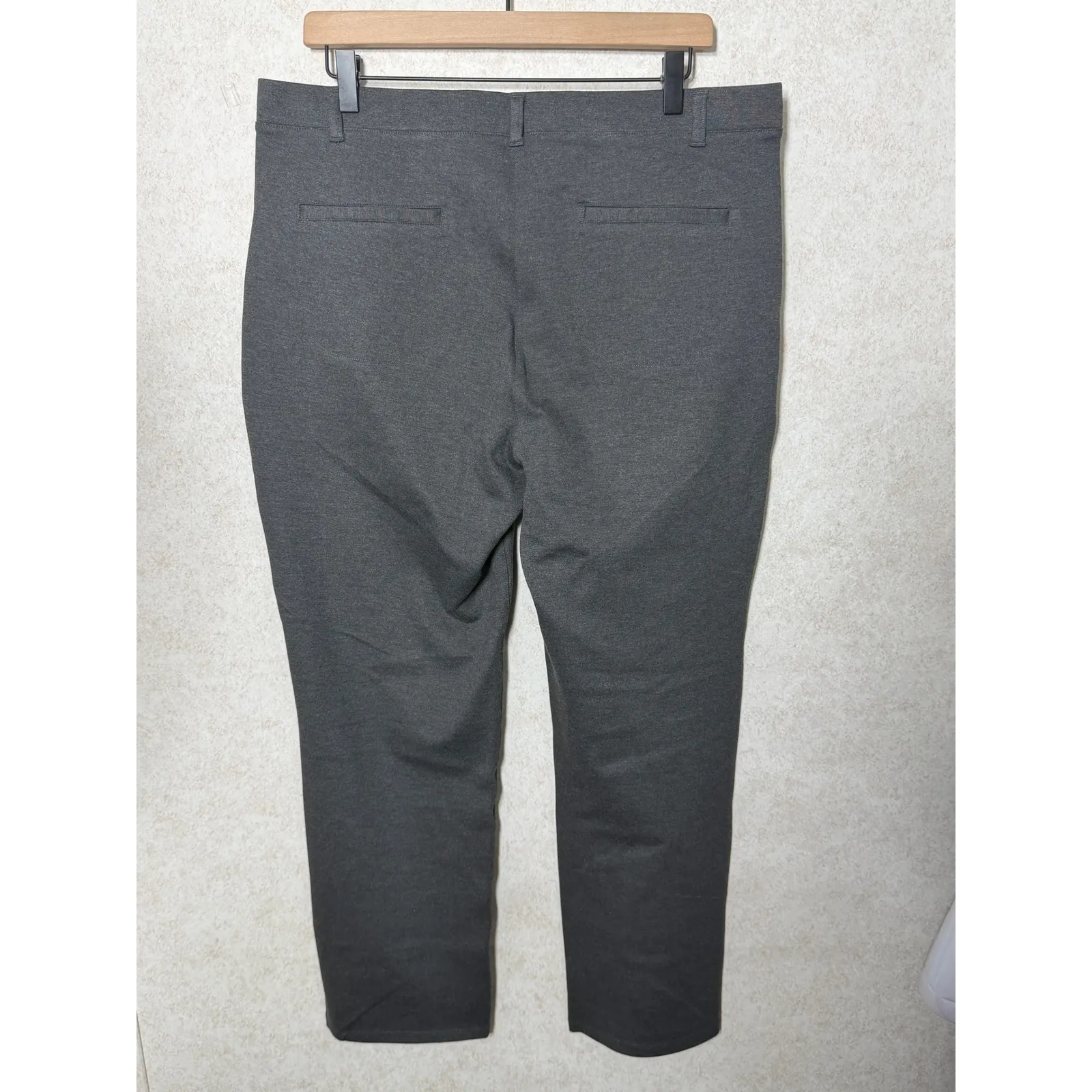 Quince Ultra Stretch Straight Leg 4 Pocket Ponte Pants Charcoal XL Petite Career - Image 7