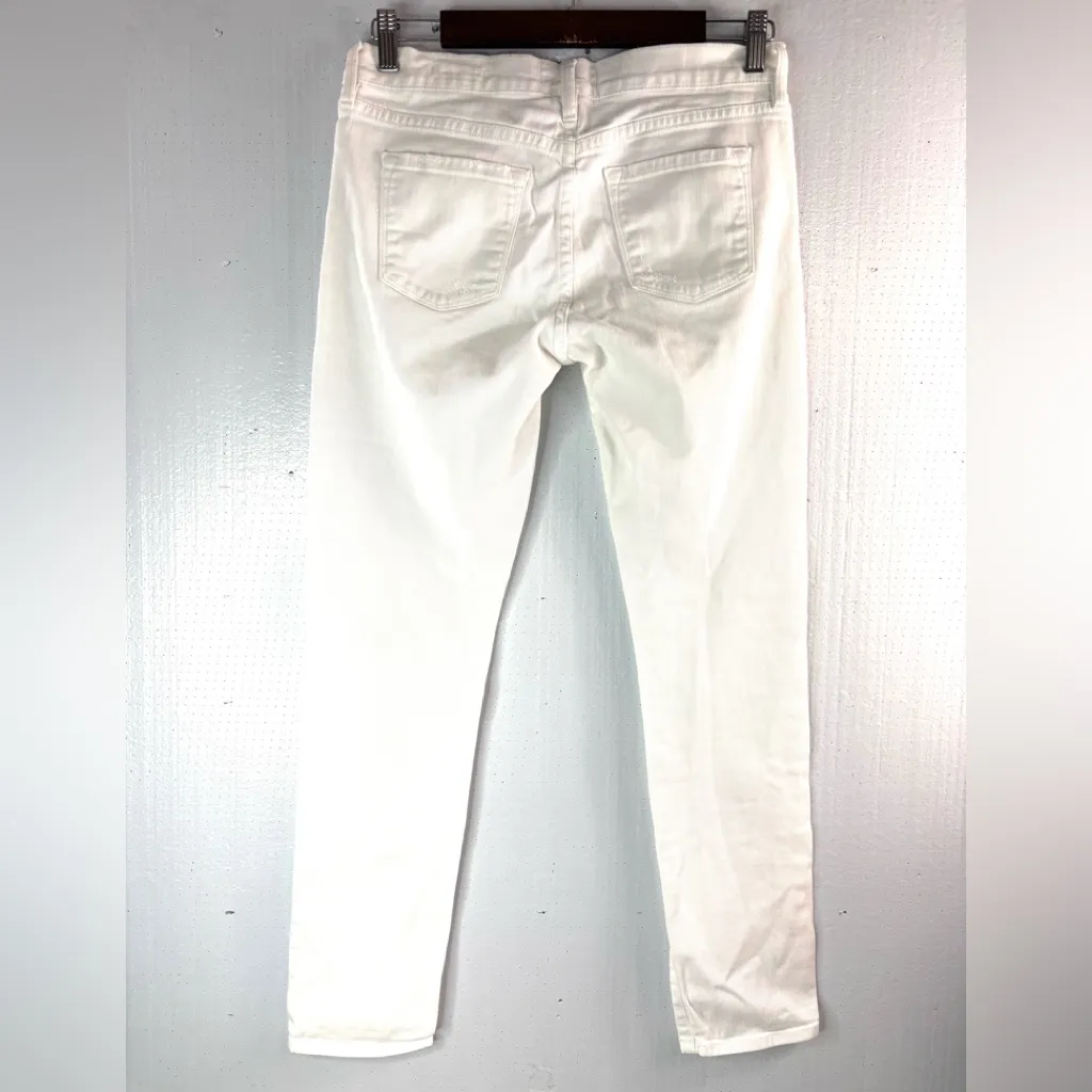 Frame Denim le garçon 27 Distressed Blanc Crop Ankle Jeans - Image 4