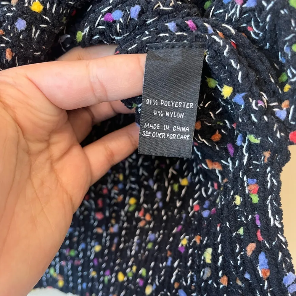 I.N. San Francisco black multicolor knit semi cropped sweater - Image 7