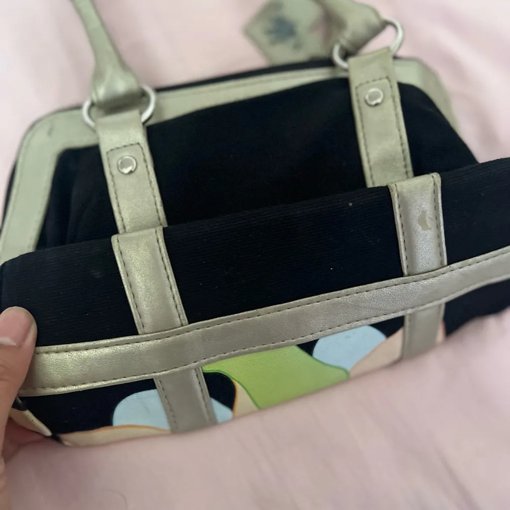 Disney Tinkerbell Graphic Handbag - Black and Silver - Image 5