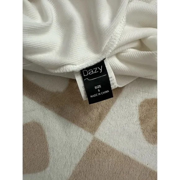 Dazy‎ White Ribbed Stretchy Tank Top Small - Image 6