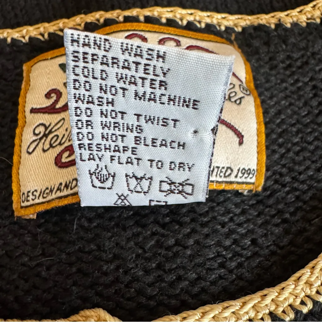 Vintage 1999 Heirloom Collectibles World Party 2000 Cardigan Sweater‎ Y2K Size L Black Size L - Image 11
