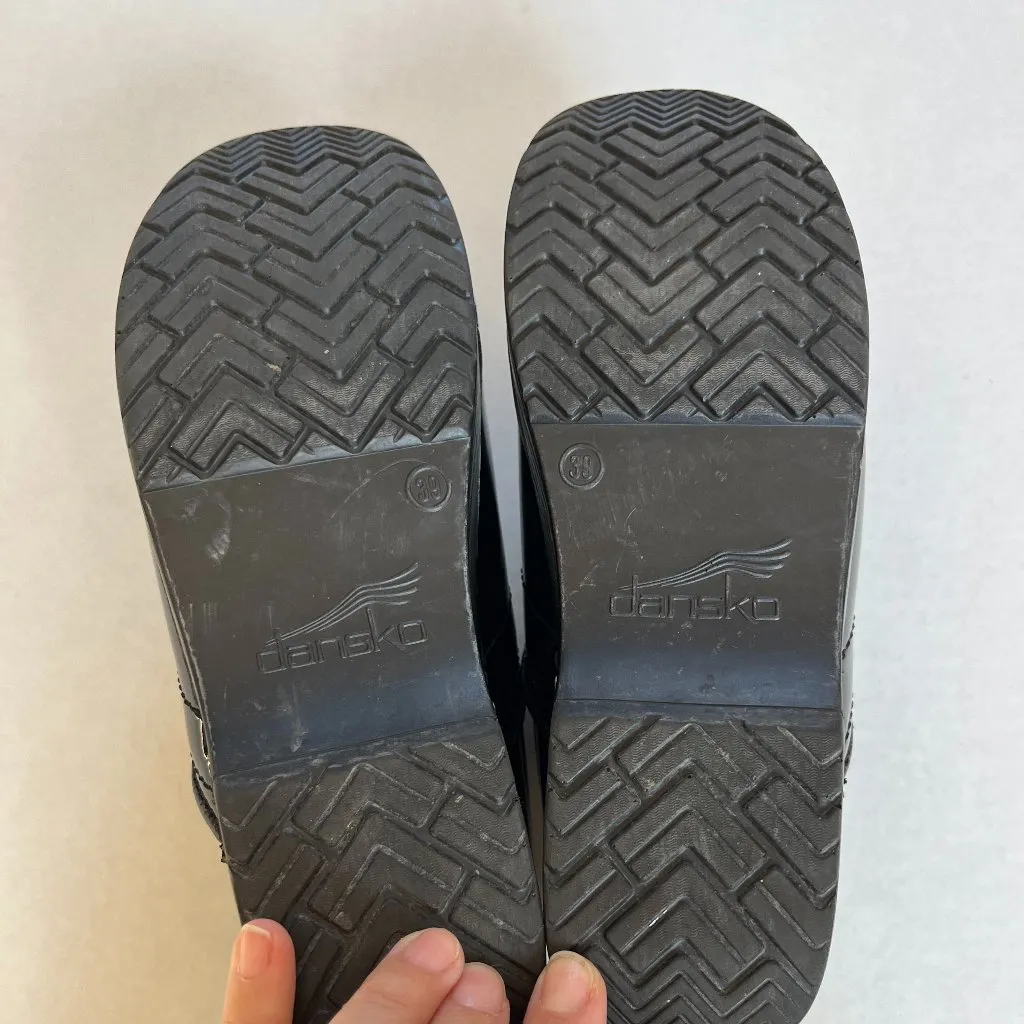 Dansko Sz 38 Professional Leather Black Clogs Nurse Occupational Slip On Shoes - Image 11