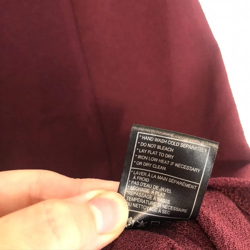 JACK BY BB DAKOTA Andra Dress Burgundy Maroon Red V-Neck 3/4 Sleeve Work Fall M - Image 11