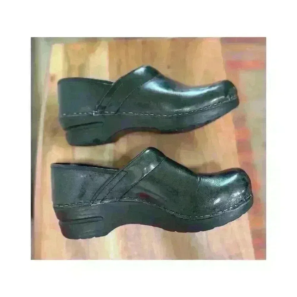 Sanita Signature Original Black Sparkle Glitter Patent Leather Danish Clog,sz 39 - Image 6