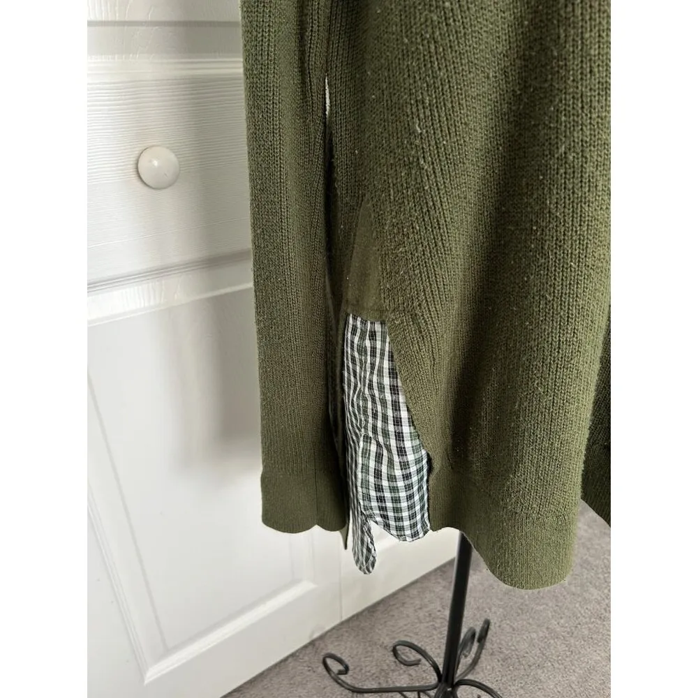 Treasure & Bond Layered Split Hem Sweater Olive Green Tunic Top Size L Size L - Image 2