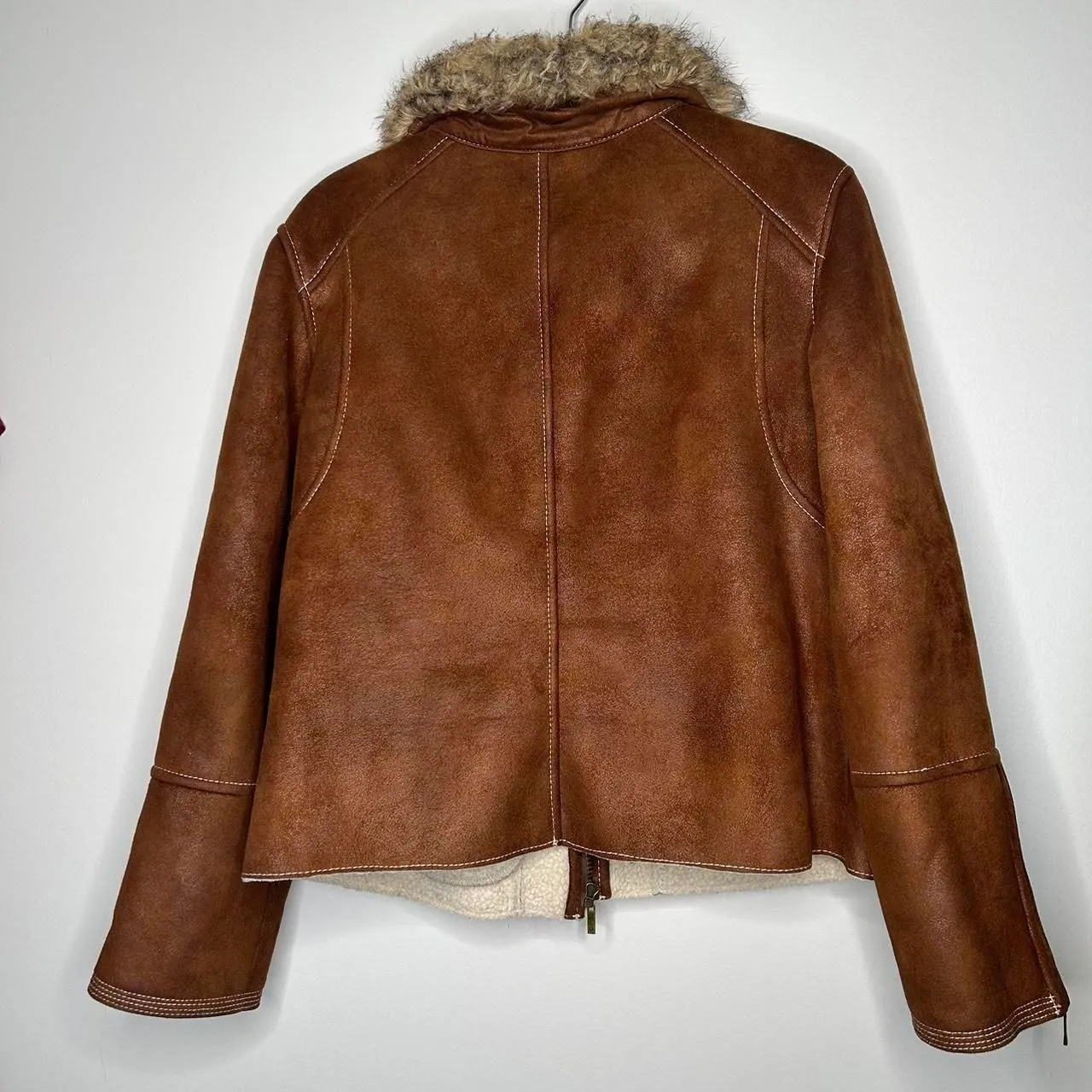 Vintage y2k 2000s Giacca Faux leather afghan penny Lane inspired jacket XL - Image 6