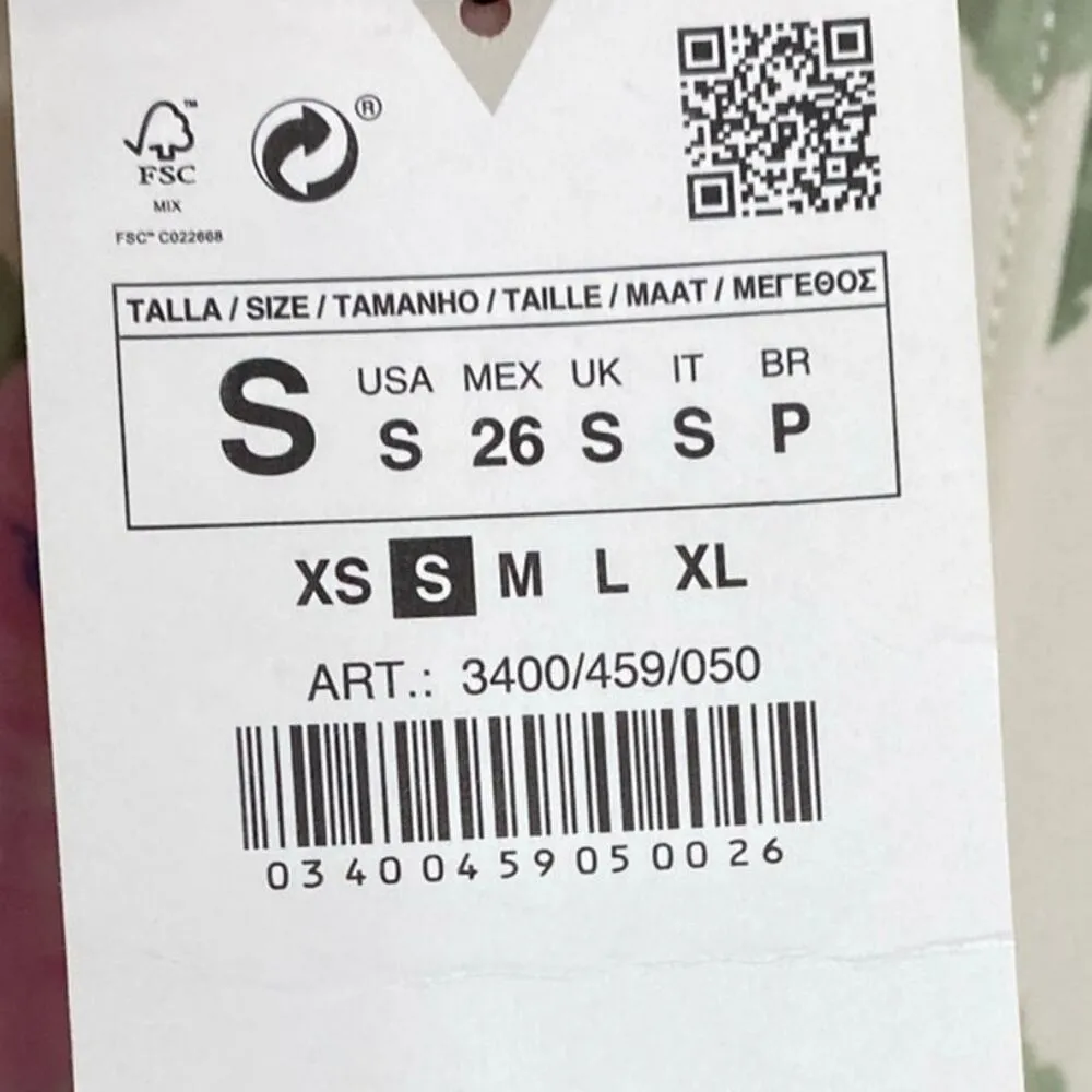 ZARA Floral Print Corset Crop Top Strapless Bustier Feminine Size Small NWT - Image 8